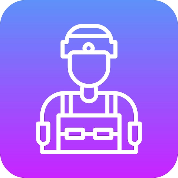 Ilustración del icono vectorial del soldado del ejército del iconset militar
