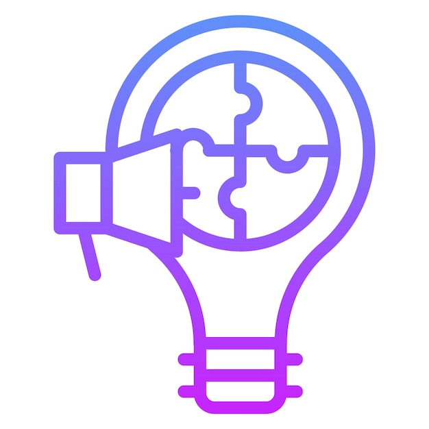 Ilustración del icono vectorial de la solución de marketing del conjunto de iconos de marketing digital
