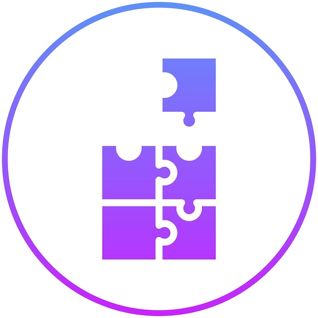 Ilustración del icono vectorial de solución de rompecabezas del conjunto de iconos de gestión de proyectos
