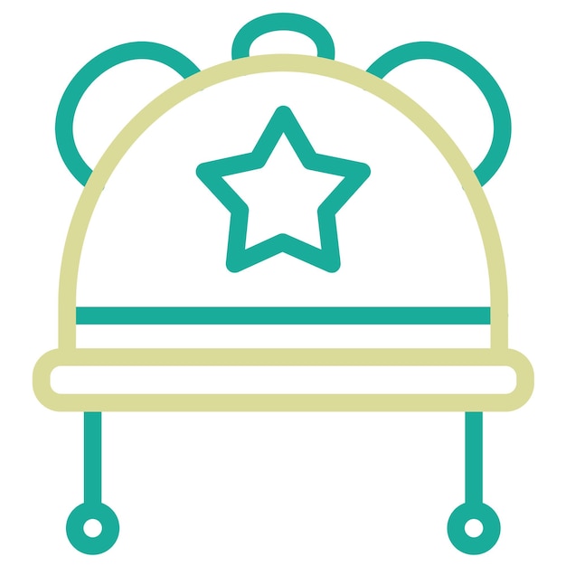 Ilustración del icono vectorial del sombrero de bebé del conjunto de iconos de bebé