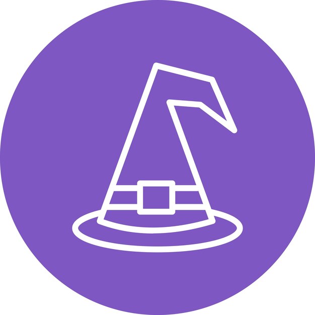 Ilustración del icono vectorial del sombrero de la bruja del conjunto de iconos del cine