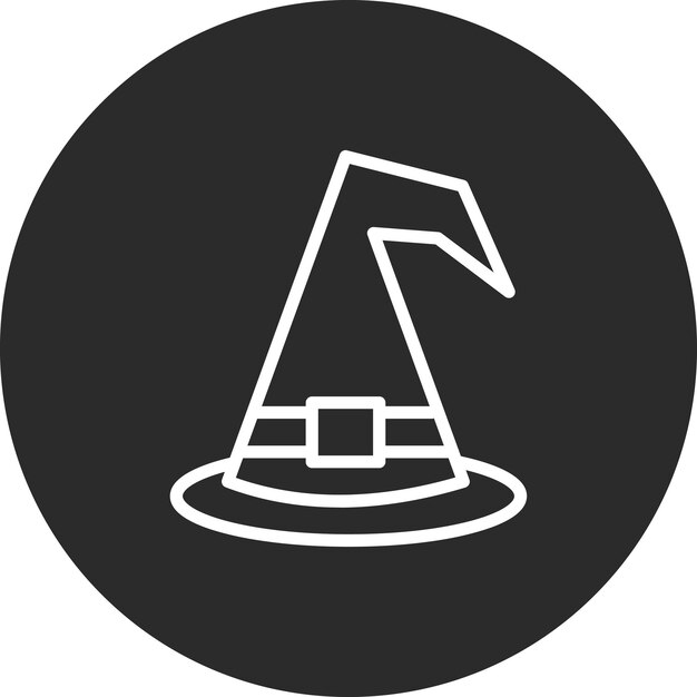 Ilustración del icono vectorial del sombrero de la bruja del conjunto de iconos del cine