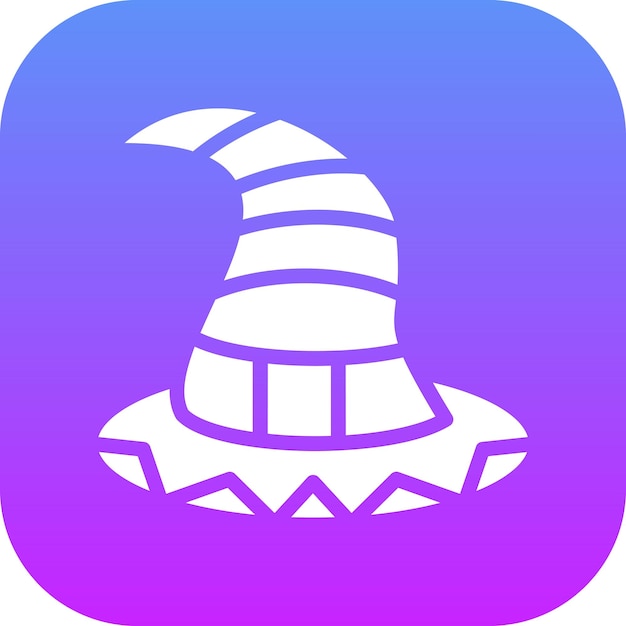 Ilustración del icono vectorial del sombrero de la bruja del conjunto de iconos de Halloween