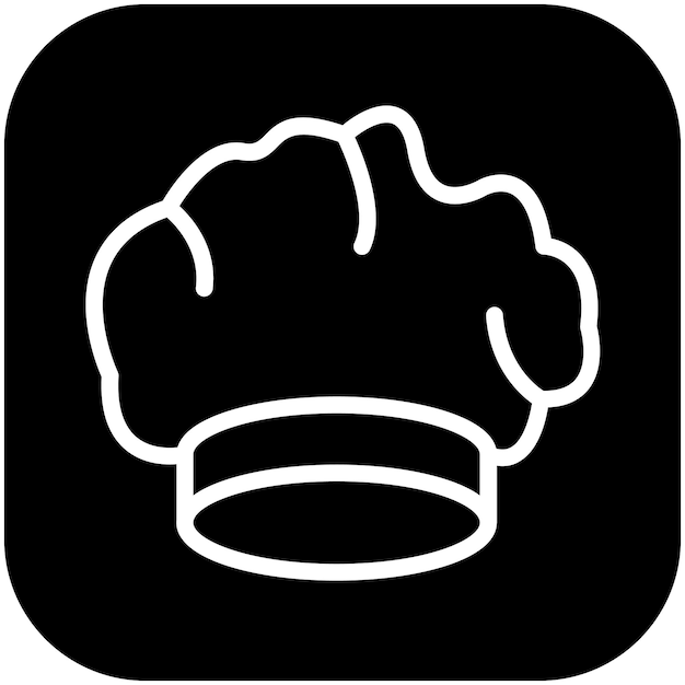 Ilustración del icono vectorial del sombrero de los cocineros del conjunto de iconos de catering