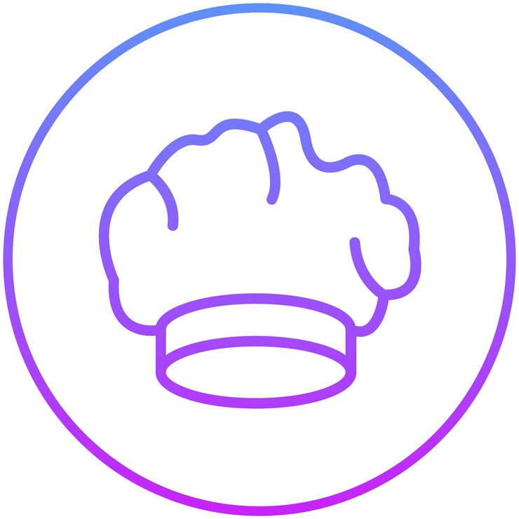 Vector ilustración del icono vectorial del sombrero de los cocineros del conjunto de iconos de catering
