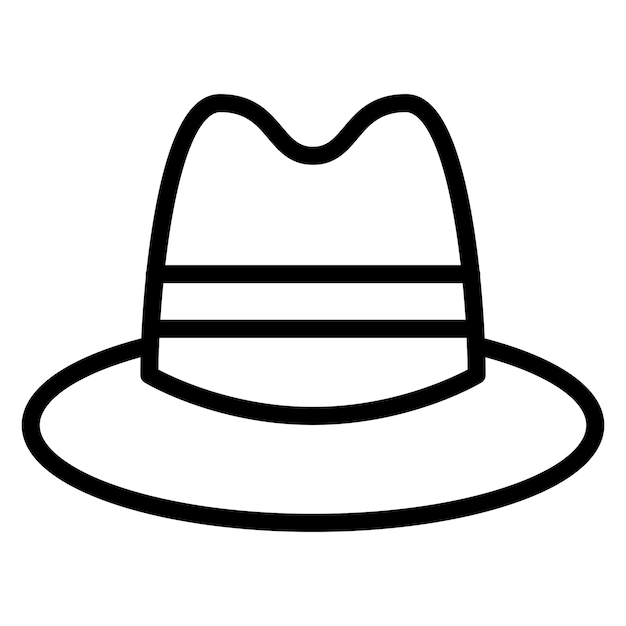 Ilustración del icono vectorial del sombrero del conjunto de iconos de ropa