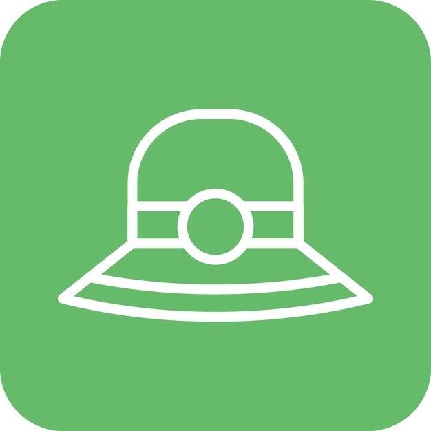 Ilustración del icono vectorial del sombrero del conjunto de iconos de verano