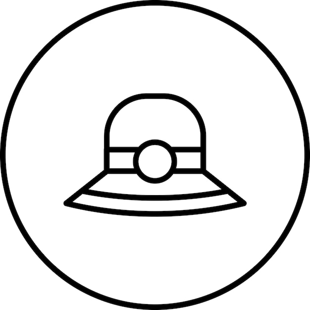 Ilustración del icono vectorial del sombrero del conjunto de iconos de verano