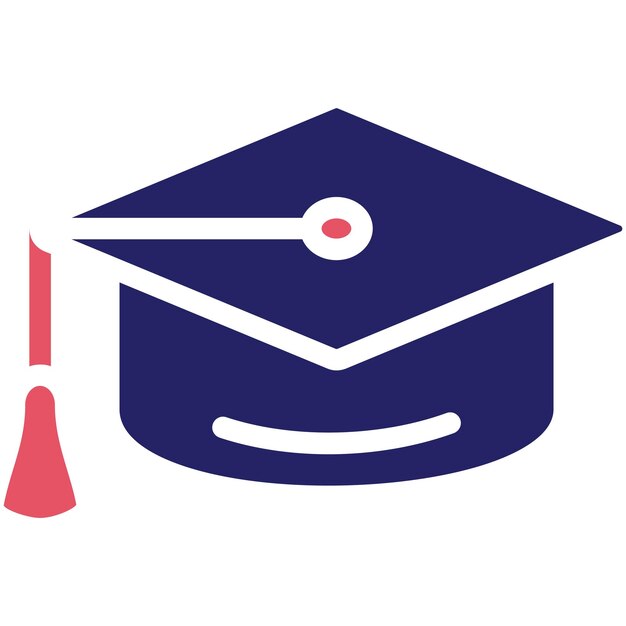 Ilustración del icono vectorial del sombrero del estudiante del conjunto de iconos de educación en línea