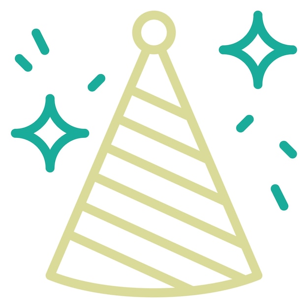 Ilustración del icono vectorial del sombrero de la fiesta del conjunto de iconos del Año Nuevo