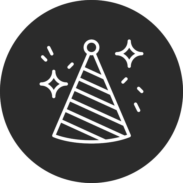 Ilustración del icono vectorial del sombrero de la fiesta del conjunto de iconos del Año Nuevo