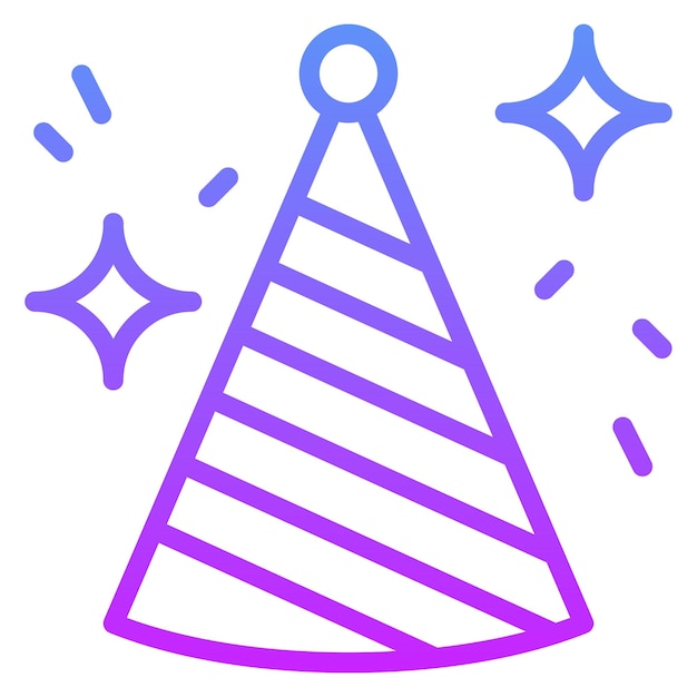 Ilustración del icono vectorial del sombrero de la fiesta del conjunto de iconos del Año Nuevo