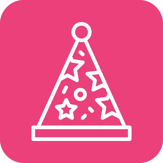 Ilustración del icono vectorial del sombrero de la fiesta del conjunto de iconos de cumpleaños