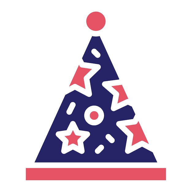 Ilustración del icono vectorial del sombrero de la fiesta del conjunto de iconos de cumpleaños