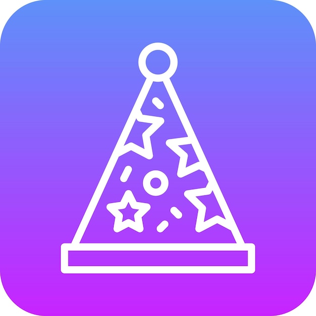 Ilustración del icono vectorial del sombrero de la fiesta del conjunto de iconos de cumpleaños