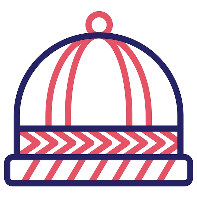 Ilustración del icono vectorial del sombrero de invierno del conjunto de iconos de invierno
