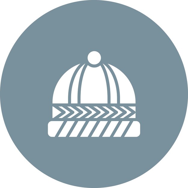 Ilustración del icono vectorial del sombrero de invierno del conjunto de iconos de invierno