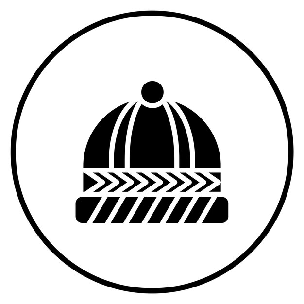 Ilustración del icono vectorial del sombrero de invierno del conjunto de iconos de invierno