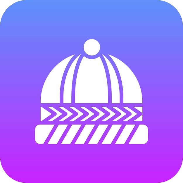 Ilustración del icono vectorial del sombrero de invierno del conjunto de iconos de invierno
