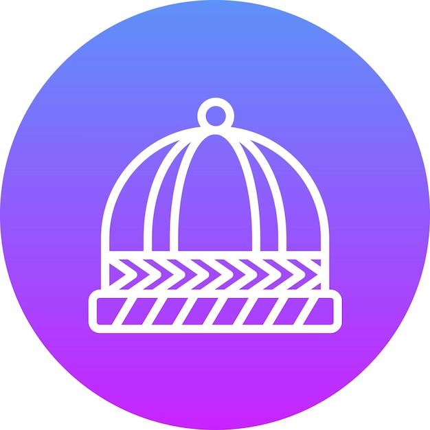 Ilustración del icono vectorial del sombrero de invierno del conjunto de iconos de invierno