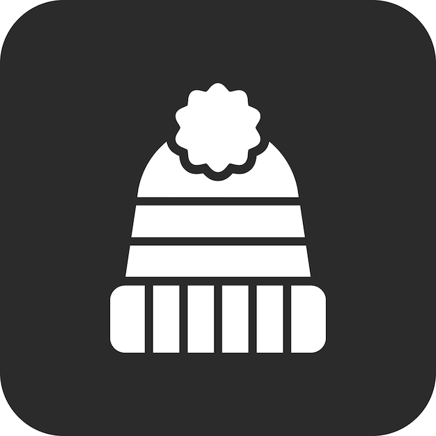 Ilustración del icono vectorial de sombrero de invierno del conjunto de iconos de moda
