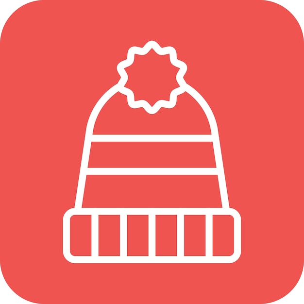 Ilustración del icono vectorial de sombrero de invierno del conjunto de iconos de moda