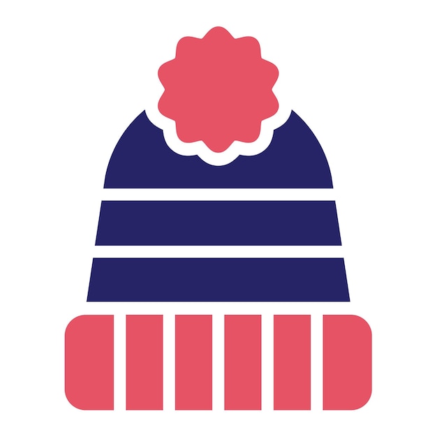 Ilustración del icono vectorial de sombrero de invierno del conjunto de iconos de moda