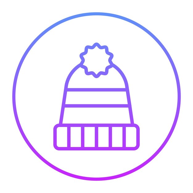 Ilustración del icono vectorial de sombrero de invierno del conjunto de iconos de moda
