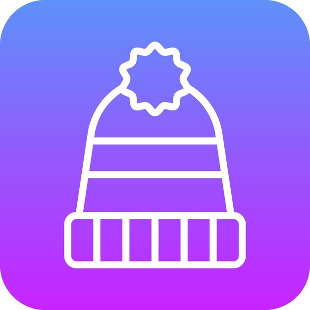 Ilustración del icono vectorial de sombrero de invierno del conjunto de iconos de moda