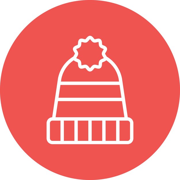 Ilustración del icono vectorial de sombrero de invierno del conjunto de iconos de moda