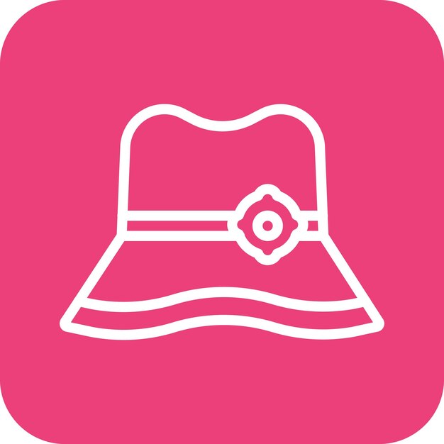 Ilustración del icono vectorial del sombrero del sol del conjunto de iconos de ropa