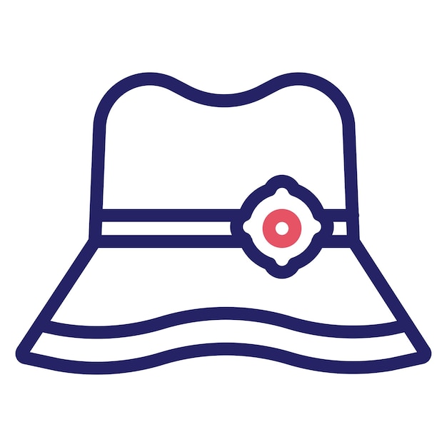 Ilustración del icono vectorial del sombrero del sol del conjunto de iconos de ropa