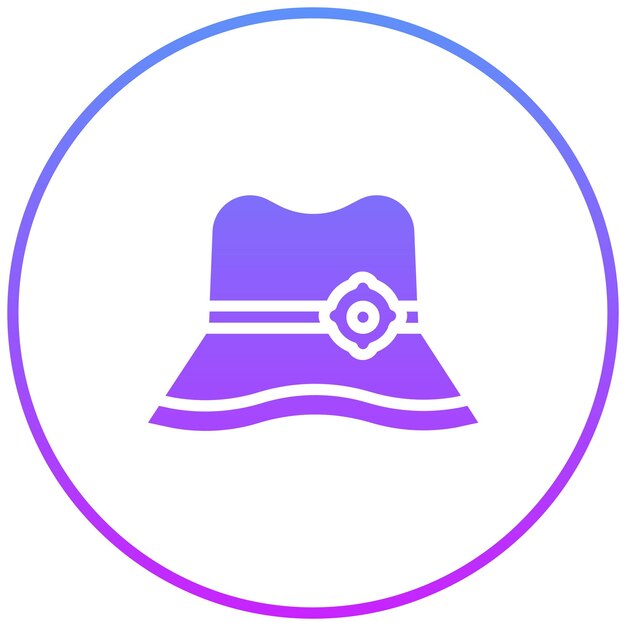 Ilustración del icono vectorial del sombrero del sol del conjunto de iconos de ropa