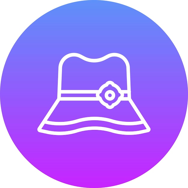 Ilustración del icono vectorial del sombrero del sol del conjunto de iconos de ropa