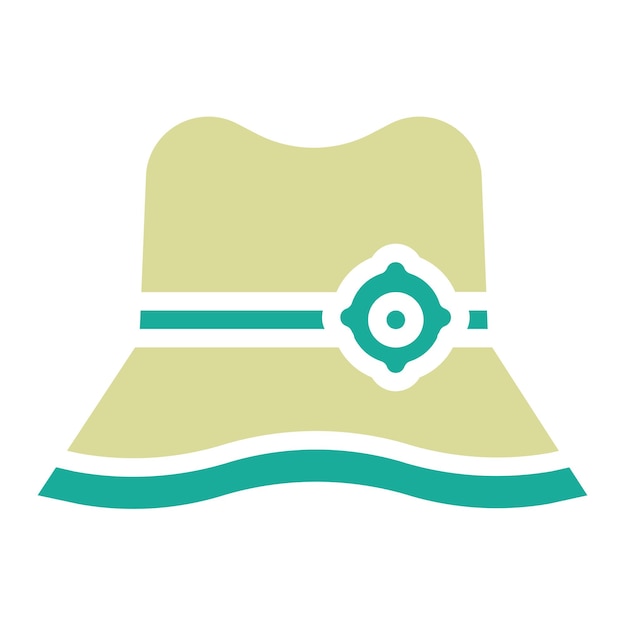 Ilustración del icono vectorial del sombrero del sol del conjunto de iconos de ropa