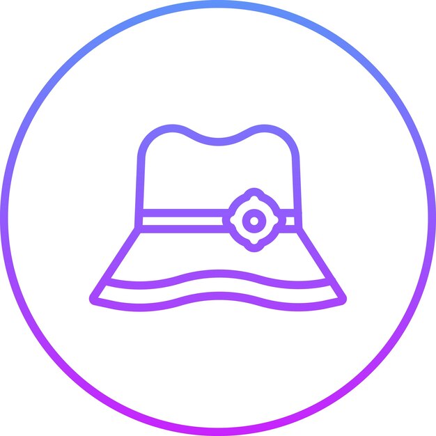 Ilustración del icono vectorial del sombrero del sol del conjunto de iconos de ropa