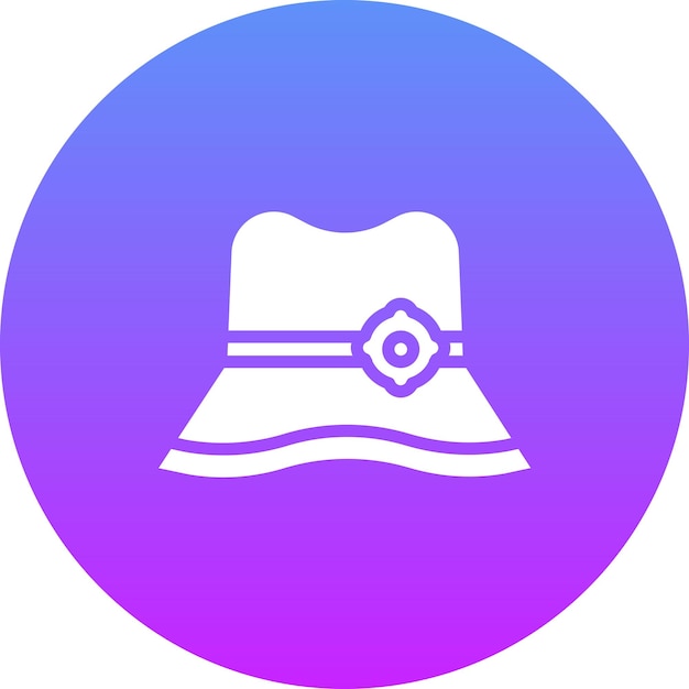 Ilustración del icono vectorial del sombrero del sol del conjunto de iconos de ropa