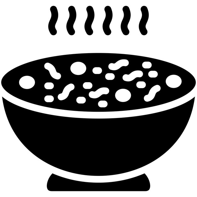 Ilustración del icono vectorial de sopa del conjunto de iconos de catering