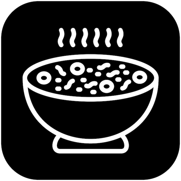 Ilustración del icono vectorial de sopa del conjunto de iconos de catering