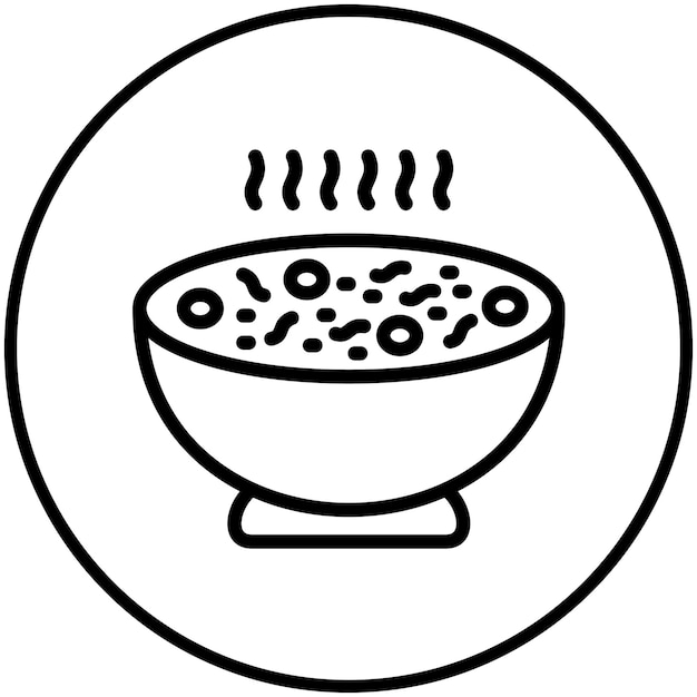 Ilustración del icono vectorial de sopa del conjunto de iconos de catering