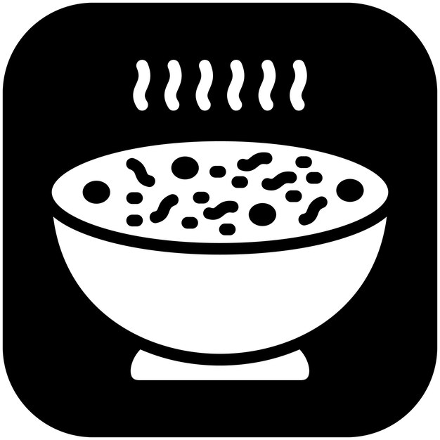 Ilustración del icono vectorial de sopa del conjunto de iconos de catering