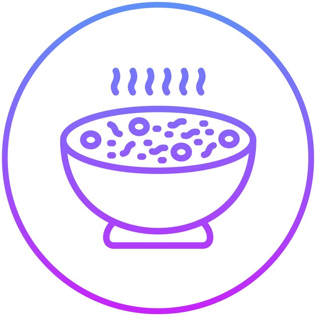 Ilustración del icono vectorial de sopa del conjunto de iconos de catering