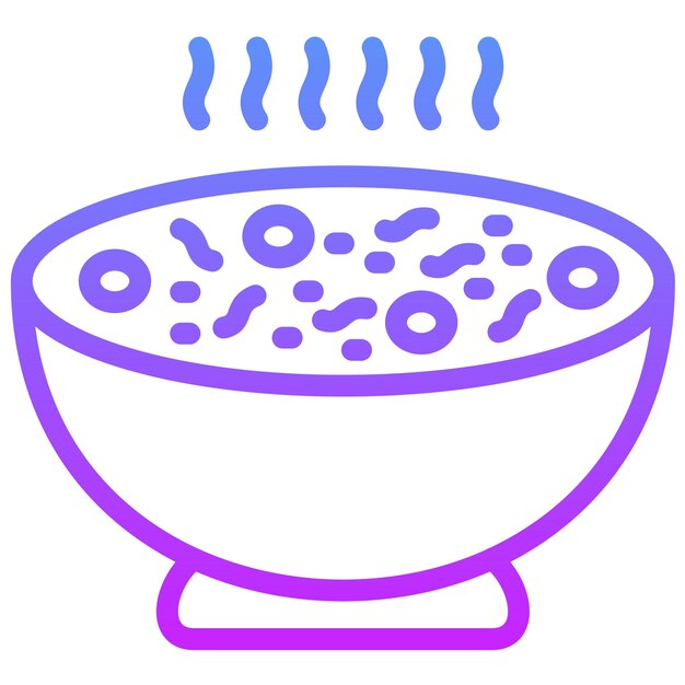 Ilustración del icono vectorial de sopa del conjunto de iconos de catering