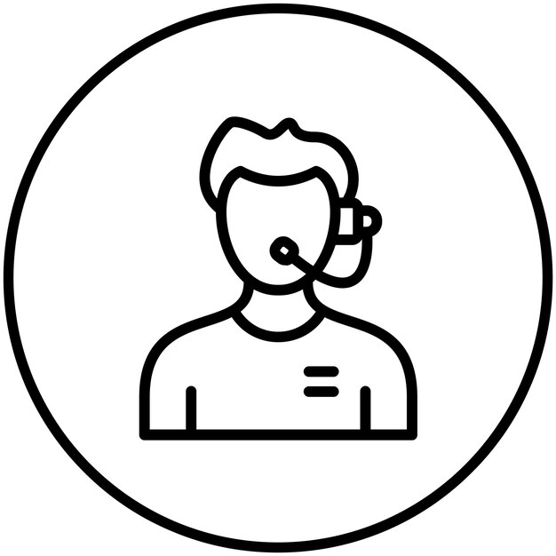Ilustración del icono vectorial de soporte al cliente del conjunto de iconos de gestión de proyectos