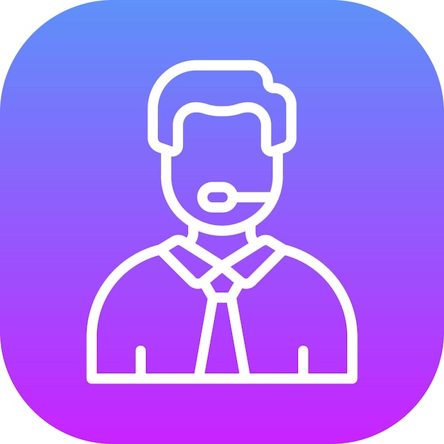 Ilustración del icono vectorial de soporte al cliente del conjunto de iconos de marketing