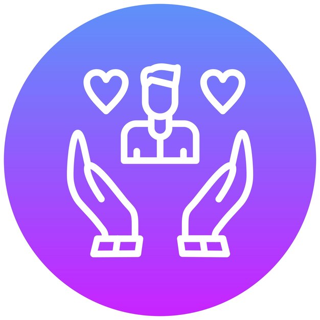 Ilustración del icono vectorial de soporte del conjunto de iconos de Amistad