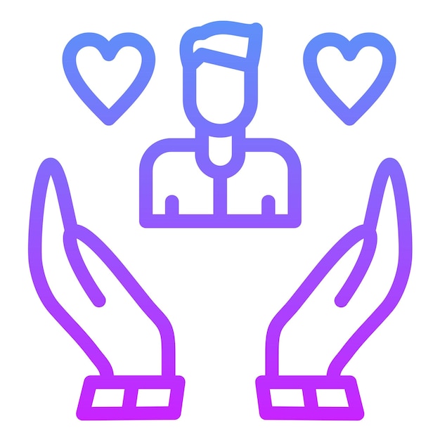 Ilustración del icono vectorial de soporte del conjunto de iconos de Amistad