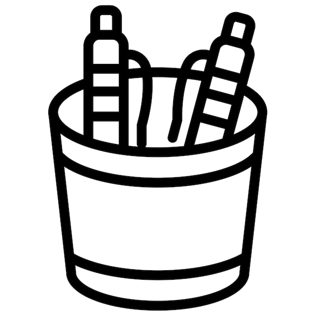 Ilustración del icono vectorial del soporte de la pluma del conjunto de iconos de herramientas