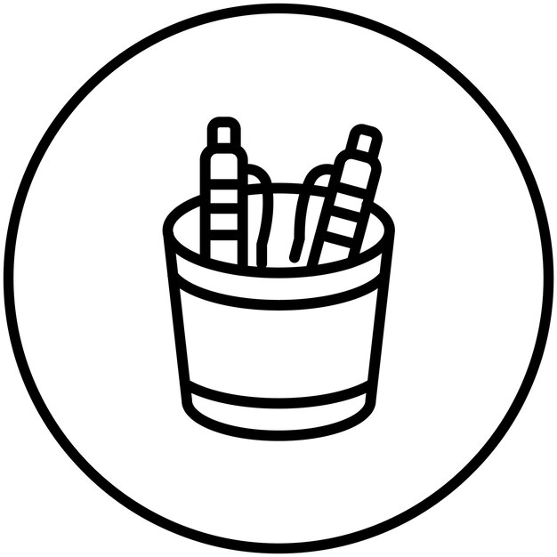 Ilustración del icono vectorial del soporte de la pluma del conjunto de iconos de herramientas