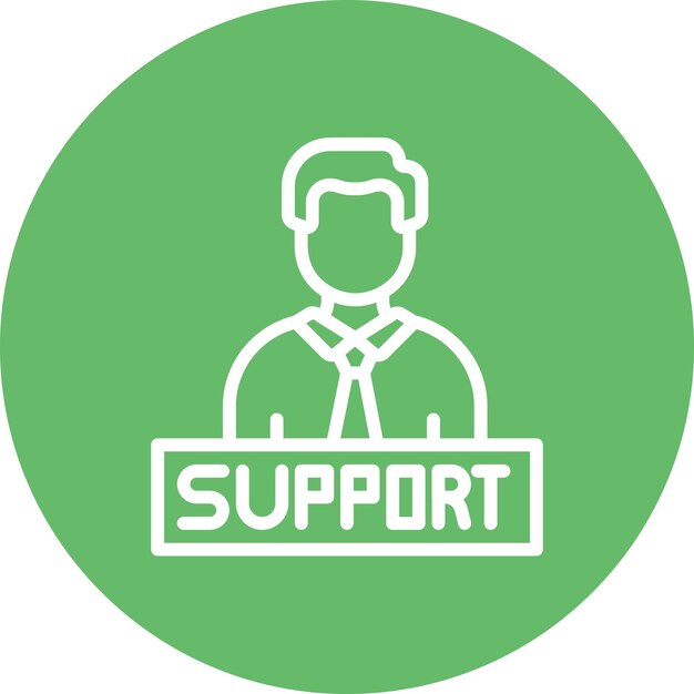Ilustración del icono vectorial de soporte técnico del conjunto de iconos de marketing